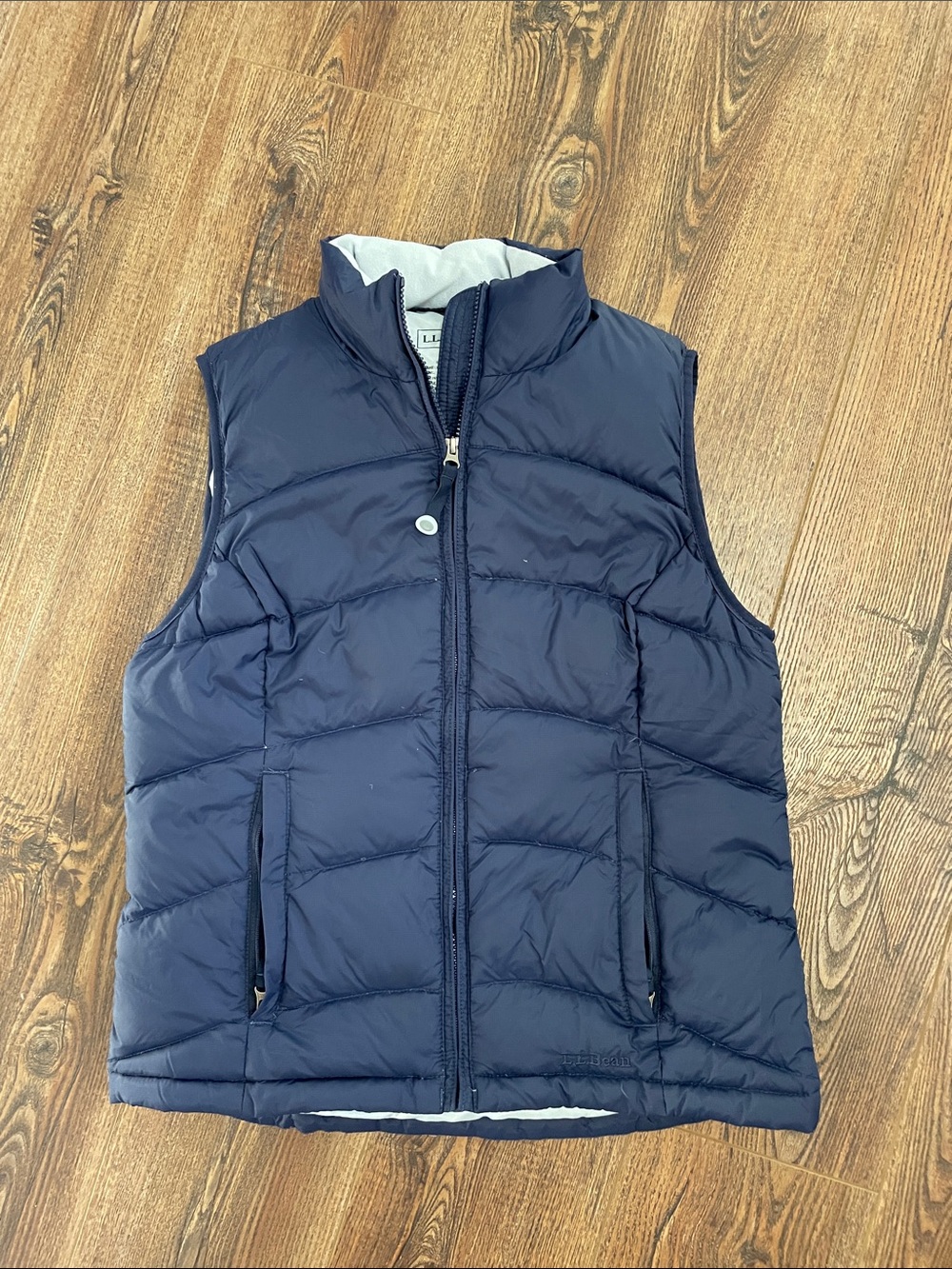 L.L. Bean Navy Goose Down Quilted Puffer Vest